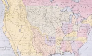 Map showing the localities of the Indian tribes of the US in 1833, illustration from 